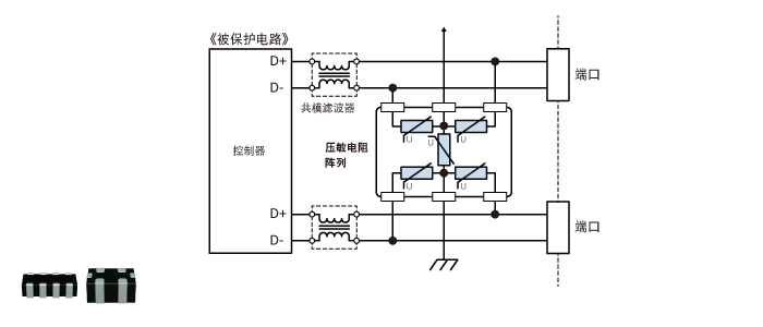 图9　接口：USB 2.0 (贴片压敏电阻阵列示例)