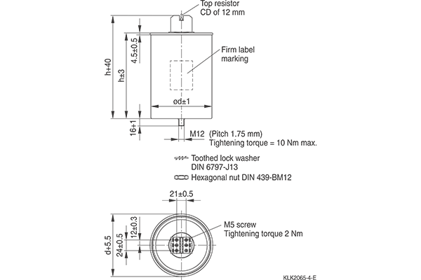 Shapes and Dimensions PFC:PhaseCap Energy 电容器:b25674_b25675_klk2065-4-e