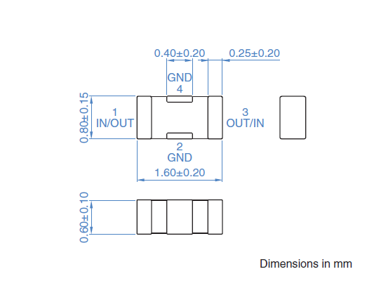Shapes and Dimensions EMC,3端子滤波器:YFF18AC