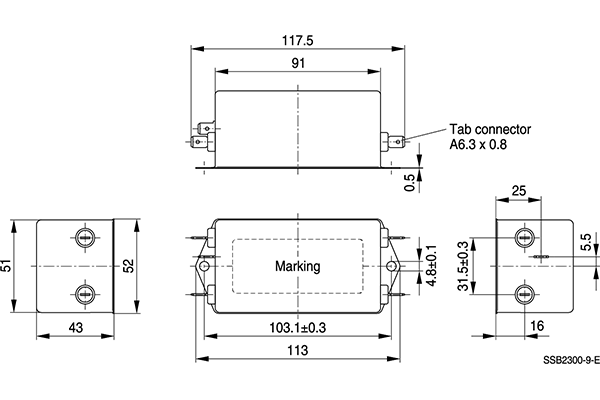 电源线路EMC滤波器:b84113h0000x11x_ssb2300-9-e