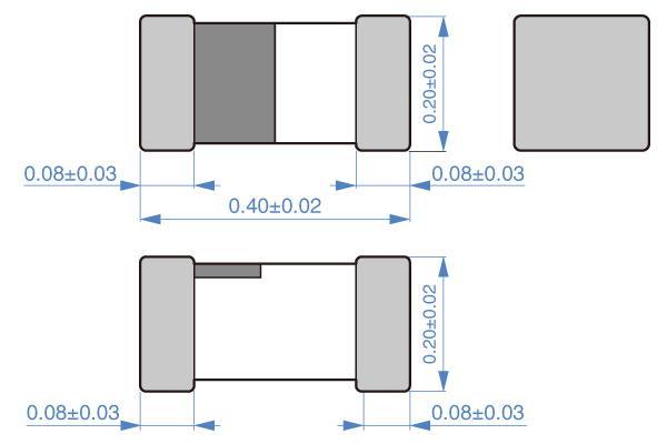 Shapes and Dimensions 电感器,线圈:MHQ0404PSA
