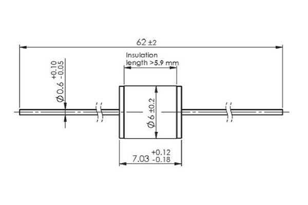 Shapes and Dimensions 浪涌放电管:ehv63-x