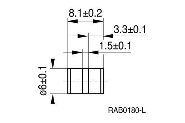 Shapes and Dimensions 浪涌放电管:050115_rab0180l