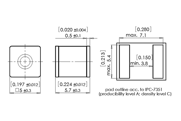 Shapes and Dimensions 浪涌放电管:s50-x