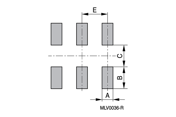 Land Pattern (Terminal Connection) 电压保护器件,CeraDiodes:mlv0036r