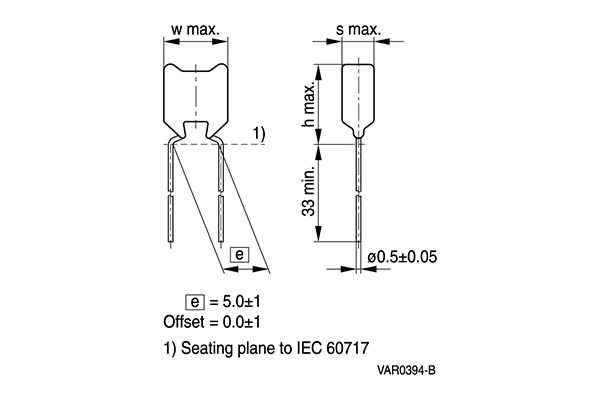 Shapes and Dimensions 电压保护器件,引线型积层压敏电阻:SHCV