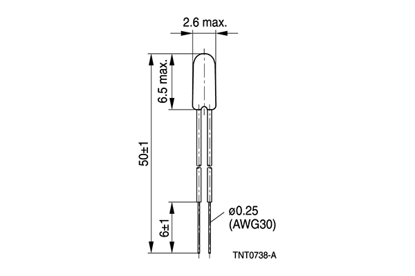 Shapes and Dimensions 传感器,NTC元件:L862