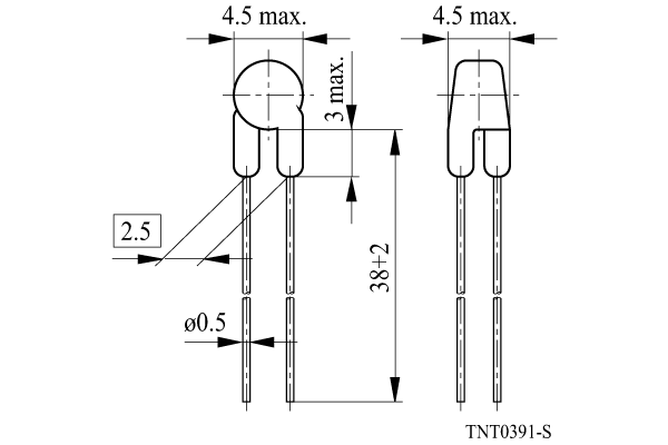 Shapes and Dimensions 传感器,NTC元件:070101_tnt0391s_s891