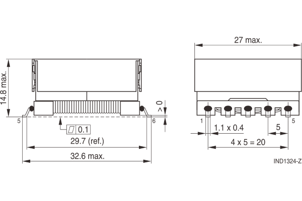 变压器,DC-DC转换器用变压器:Flyback_EFD25